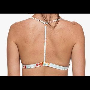Roxy Women's Printed Strappy Love Reversible Fixed Triangle Bikini Top